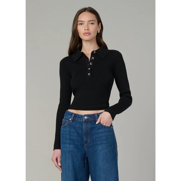 Joe's Jeans The Lisa Polo Sweater - Black NWT SIZE XS S M L - Picture 1 of 6